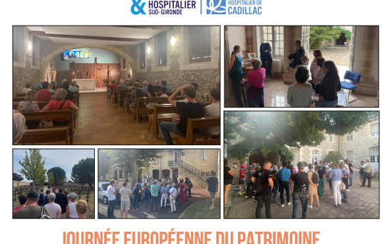 Photos d'une visite dans le cadre des JEP, Chapelle, hall de la direction, Cimetière des oubliés, chambre des pélerins, cour