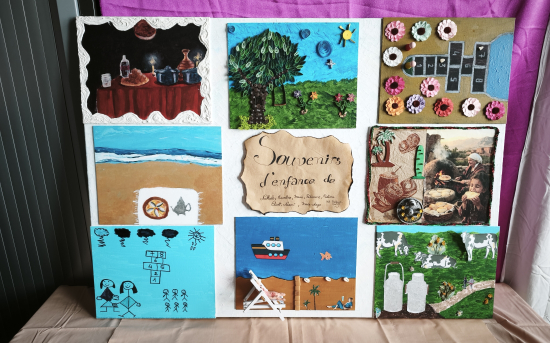 Tableau créatif, oeuvre du projet "Souvenirs d'Enfance" 
