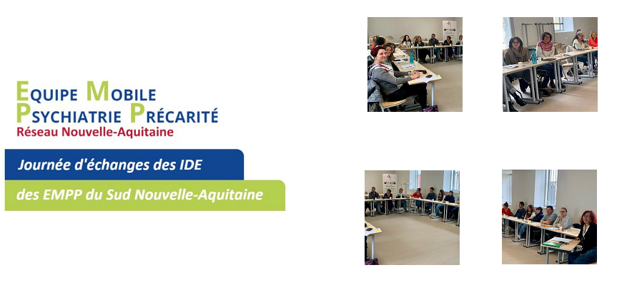 Montage du flyer de la jounée EMPP et des photos des tables rondes organisées pendant les temps d'échanges