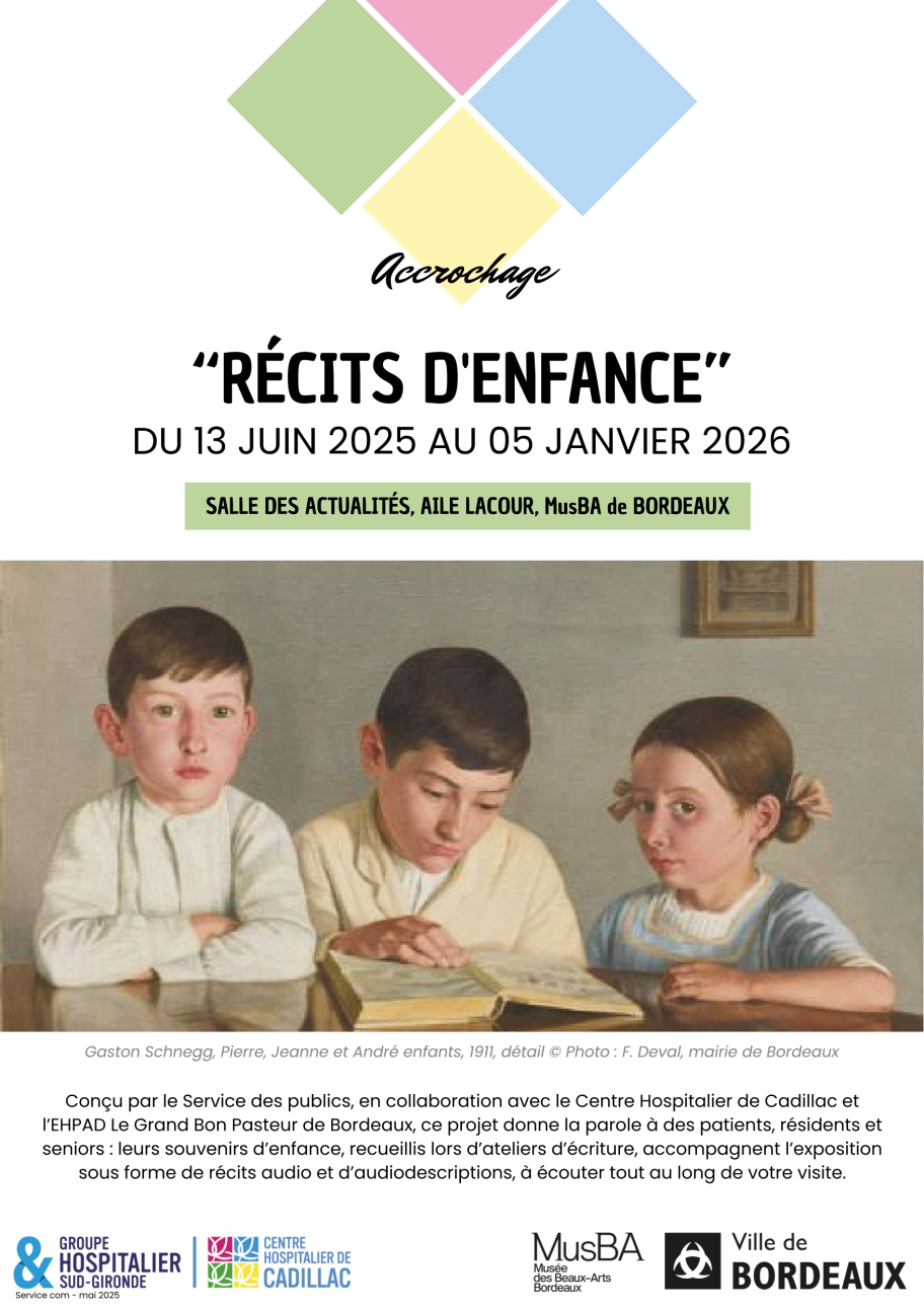 Affiche de l'exposiiton récits d'enfance - 12 juin 2025 au 5 janvier 2026