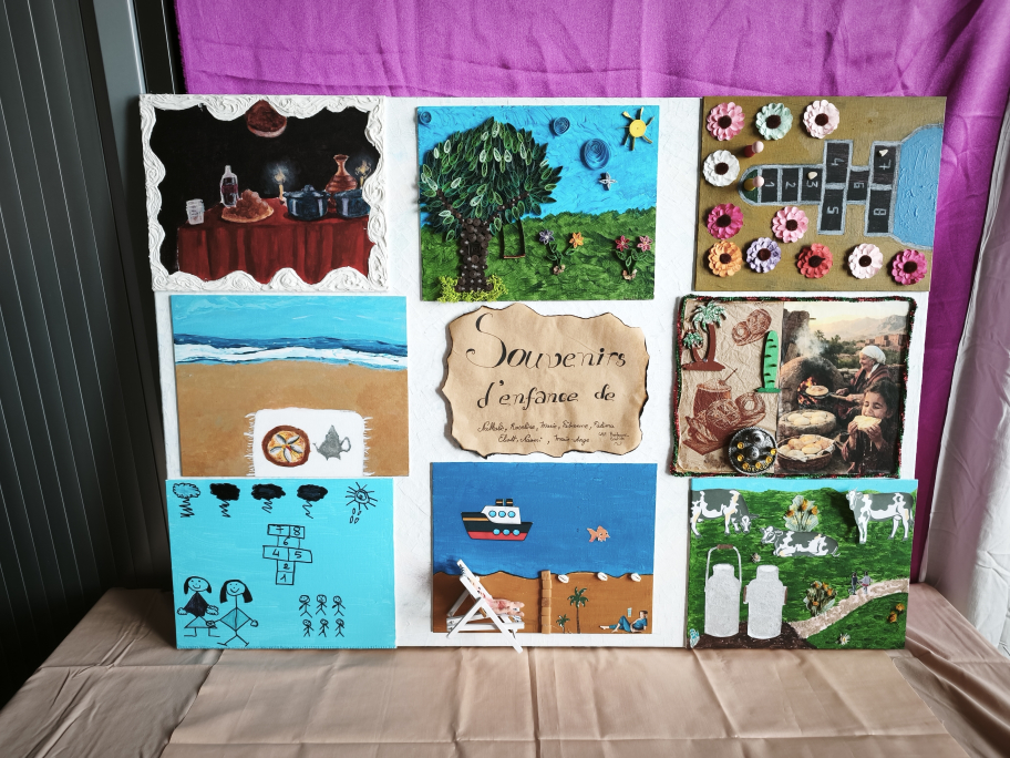 Tableau créatif, oeuvre du projet "Souvenirs d'Enfance" 